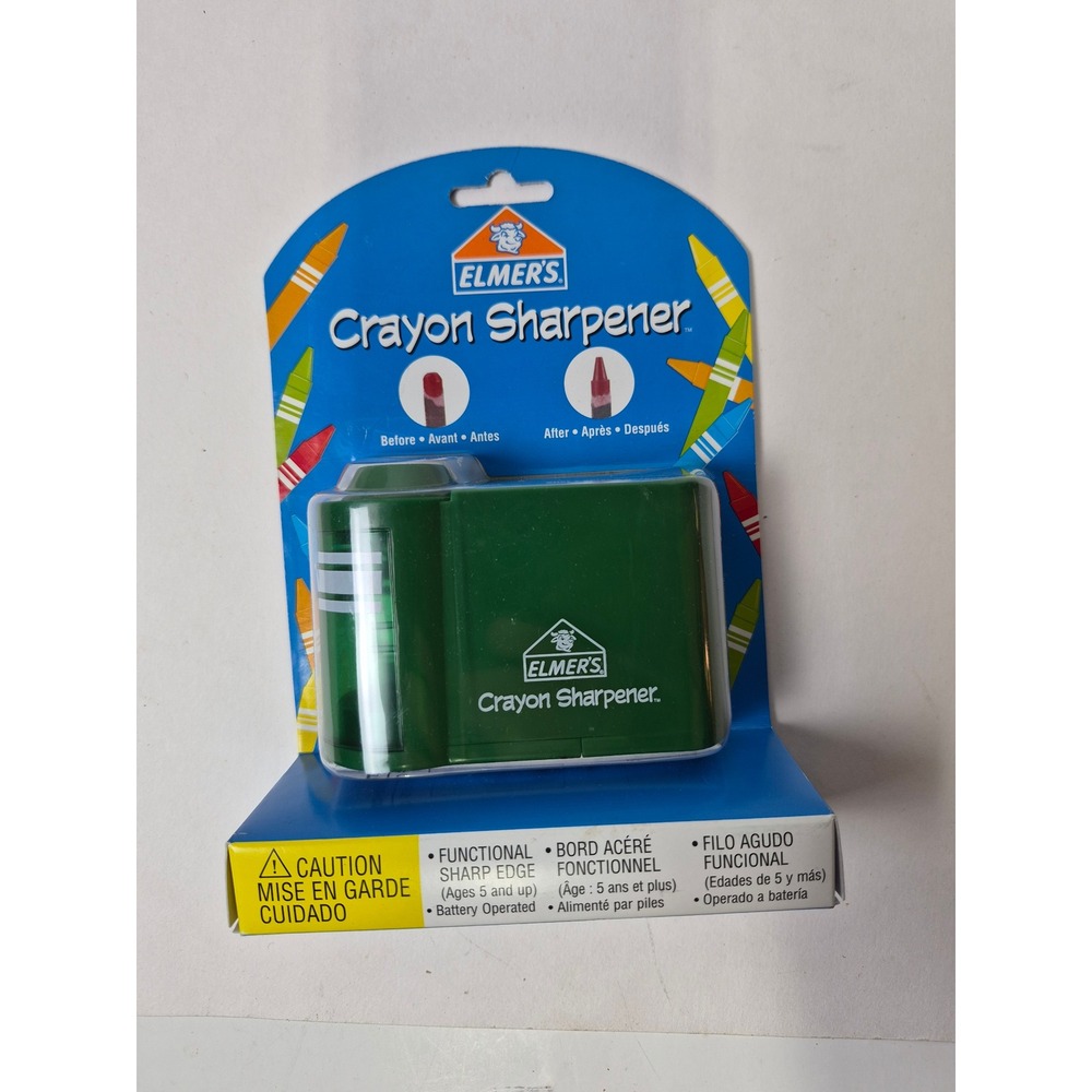 Elmer's Crayon Sharpener Battery Operated Green Vintage 2004 Model 16782 NEW